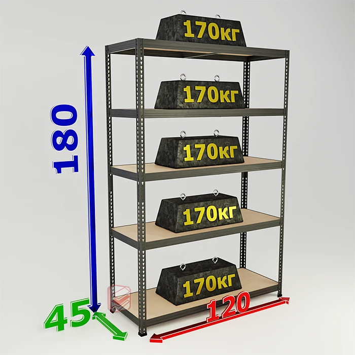 Стеллаж металлический безболтовой SBL 180х120х45 5 полок фото Стеллаж Мастер Стеллаж металлический безболтовой SBL 180х120х45 5 полок фото Стеллаж Мастер