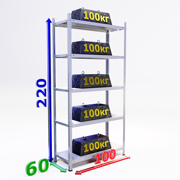 Стеллаж металлический до 100 кг на полку 220х100х60 5 полок фото Стеллаж Мастер Стеллаж металлический до 100 кг на полку 220х100х60 5 полок фото Стеллаж Мастер