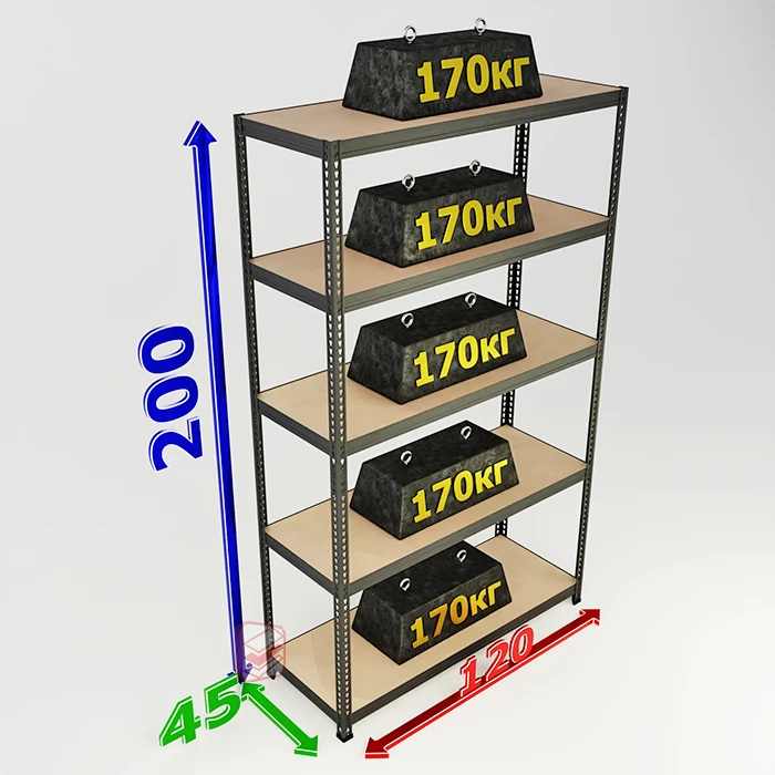 Cтеллаж лофт черный 5 полок SBL 200х120х45 металлический фото Стеллаж Мастер Cтеллаж лофт черный 5 полок SBL 200х120х45 металлический фото Стеллаж Мастер